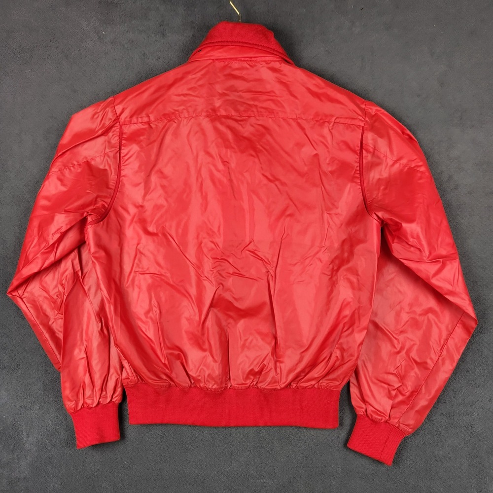 Vintage Izod Lacoste Windbreaker Jacket Mens Medium Red Full Zip Harrington Logo - Picture 2 of 10